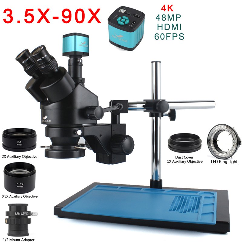 7X-45X 3.5X-90X 三眼ステレオズーム大型テーブ - Trinocular Stereo Microscope 7X-45X のレビューと価格